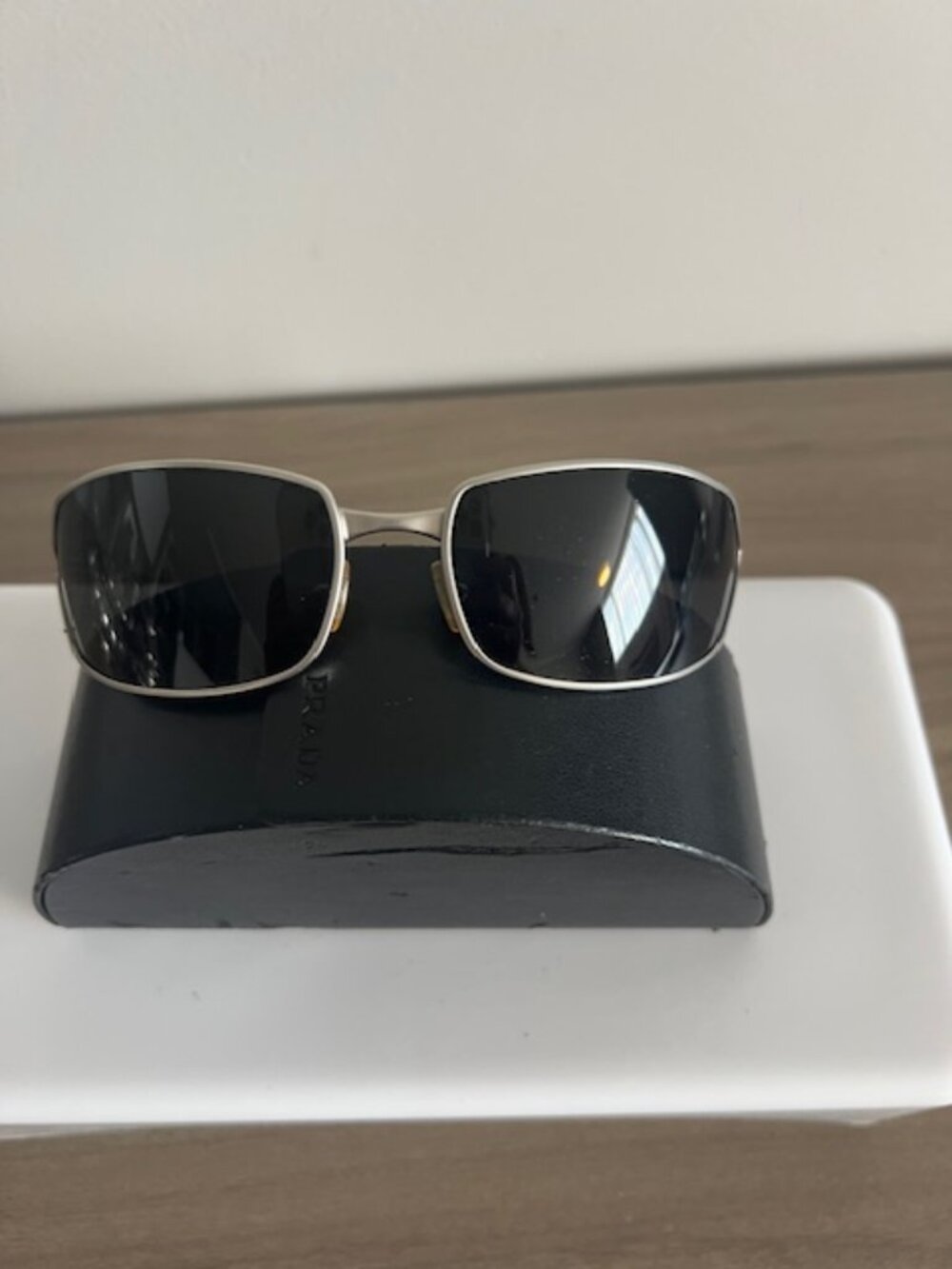 Prada SPR 59E Silver Metal Sunglasses 1AP-1A1 Made in Italy